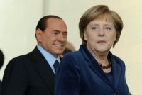 Bundeskanzlerin Merkel und dem Italienischen Ministerpräsidenten Silvio Berlusconi